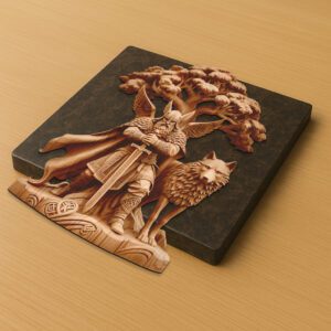 3D Viking Illusion Laser Engraving File, Norse Warrior