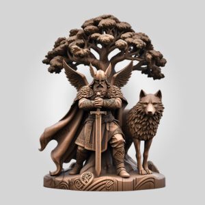 3D Viking Illusion Laser Engraving File, Norse Warrior