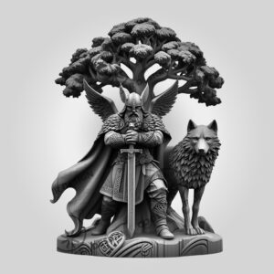 3D Viking Illusion Laser Engraving File, Norse Warrior