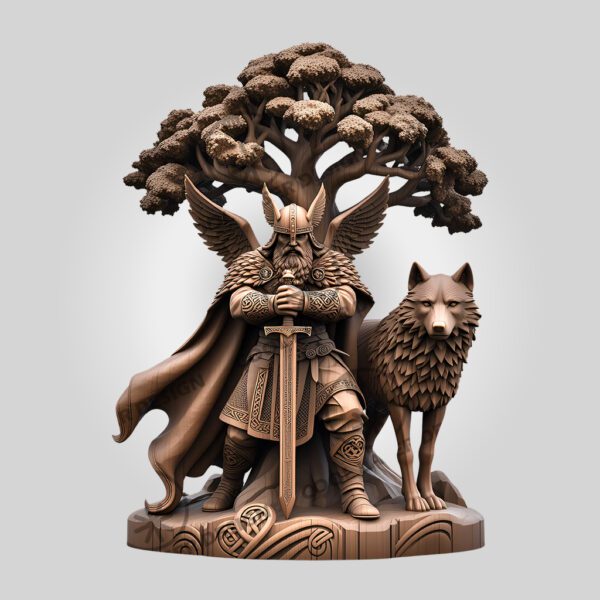 3D Viking Illusion Laser Engraving File, Norse Warrior