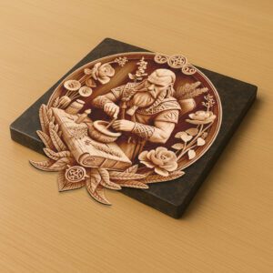 3D Viking Soldier Herbalist Laser Engraving File, Norse