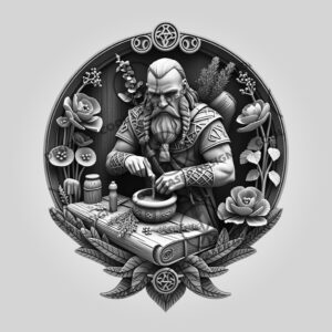 3D Viking Soldier Herbalist Laser Engraving File, Norse