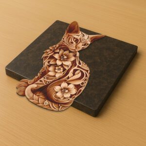 Abyssinian Cat 3D Illusion Laser Engraving File, Digital