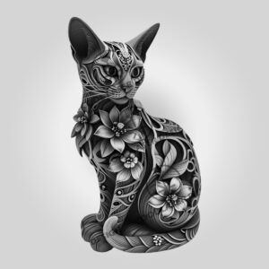Abyssinian Cat 3D Illusion Laser Engraving File, Digital