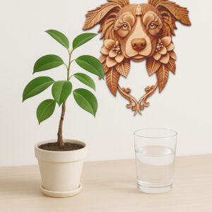 Australian Shepherd 3D Illusion Laser Engraving File, Feather