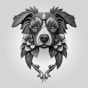 Australian Shepherd 3D Illusion Laser Engraving File, Feather
