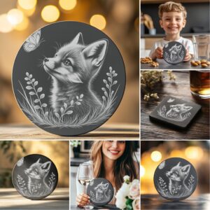 Baby Animal Coaster Engraving PNG Bundle, Cute Designs