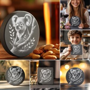 Baby Animal Coaster Engraving PNG Bundle, Cute Designs