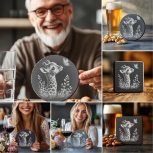 Baby Animals Coaster Engraving Files Bundle, Cute PNG