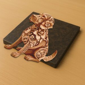 Beagle 3D Illusion Laser Engraving File, Dog Wall