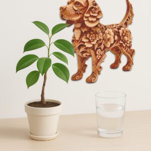 Beagle 3D Illusion Laser Engraving File, Floral Dog