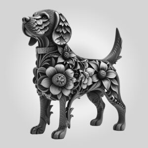 Beagle 3D Illusion Laser Engraving File, Unique Dog