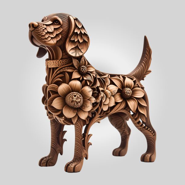 Beagle 3D Illusion Laser Engraving File, Unique Dog