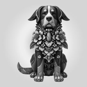 Bernese Mountain Dog 3D Illusion Laser Engraving File,