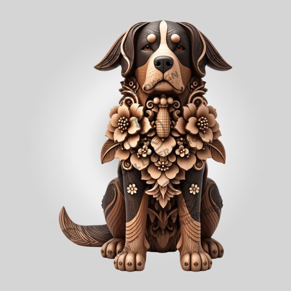 Bernese Mountain Dog 3D Illusion Laser Engraving File,
