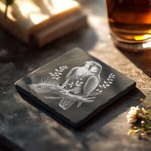 Bird on Branch Laser Engraving File for Slate