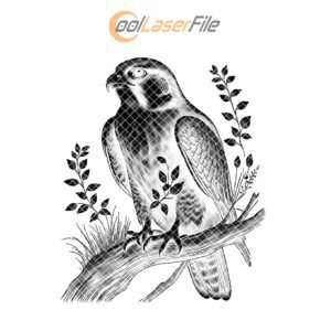 Bird on Branch Laser Engraving File for Slate