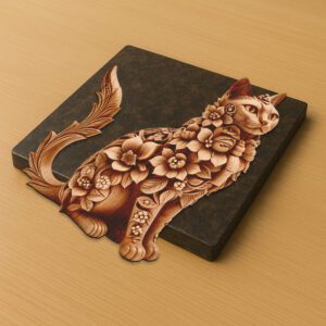 Bombay Cat 3D Illusion Laser Engraving File, Unique