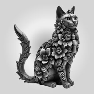 Bombay Cat 3D Illusion Laser Engraving File, Unique