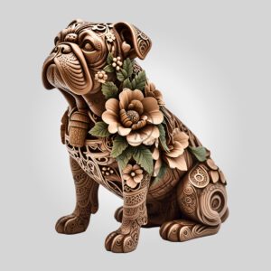 Bulldog 3D Illusion Laser Engraving File, Light Art