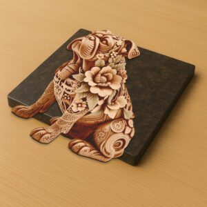 Bulldog 3D Illusion Laser Engraving File, Light Art