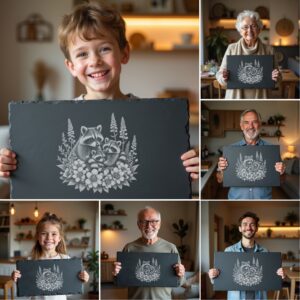 Bundle of 6 Slate Cheese Board Laser Engraving