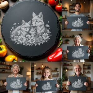 Bundle of 6 Slate Cheese Board Laser Engraving