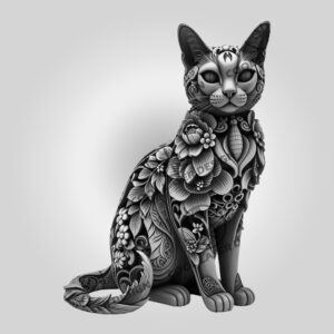 Burmese Cat 3D Illusion Laser Engraving Art Template