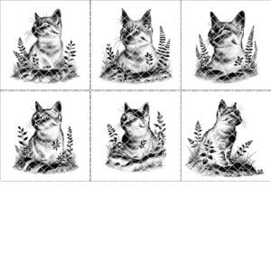 Cat Slate Coaster Laser Engraving Design Bundle, 6