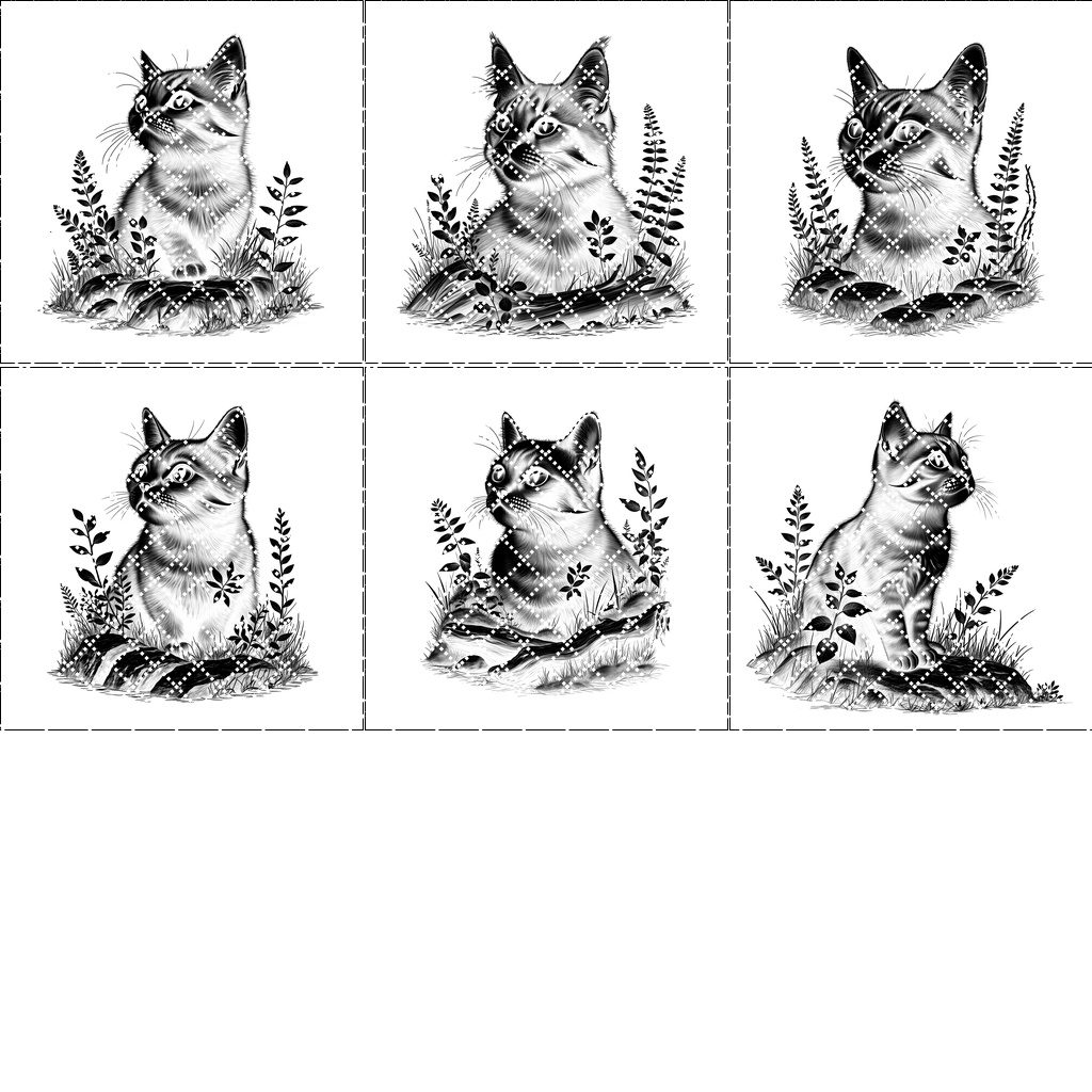 Cat Slate Coaster Laser Engraving Design Bundle, 6