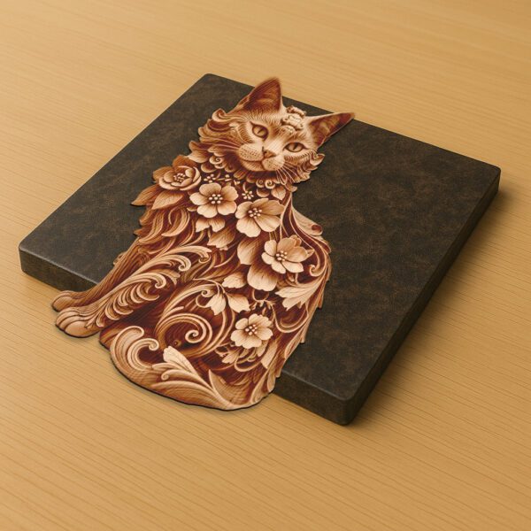 Cornish Rex Cat 3D Illusion Laser Engraving Template,