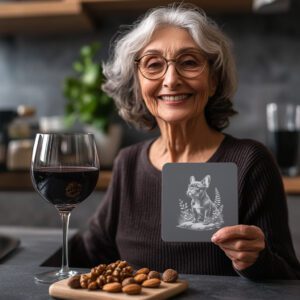 Dog Coaster Laser Engraving File, PNG for Drinkware,