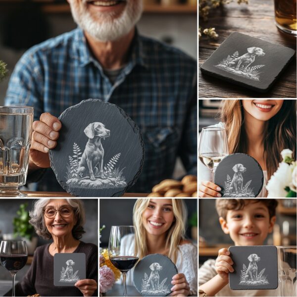 Dog Design Bundle, Slate Coaster Engraving Art, PNG