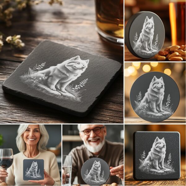 Dog Design Bundle, Slate Coaster Engraving Art, PNG