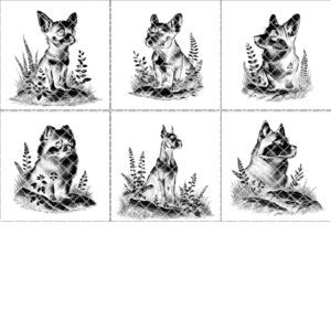Dog on Rock Slate Coaster Laser Engraving Designs,