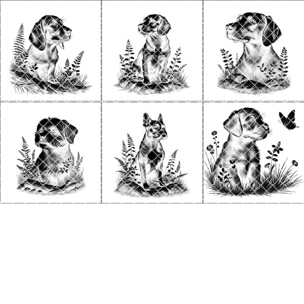 Dog on Rock Slate Coaster Laser Engraving Designs,