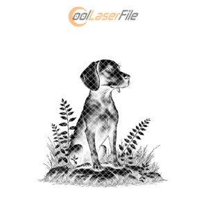 Dog on Rocks Slate Coaster Engraving File, Rustic