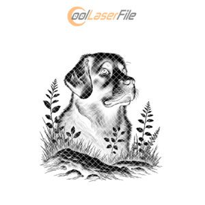 Dog Portrait Slate Coaster PNG, Laser Engraving File,