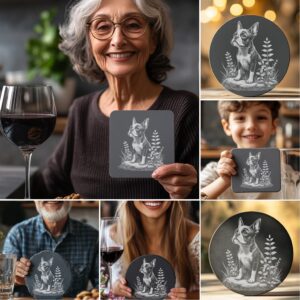 Dog Slate Coaster Engraving Designs Bundle, 6 PNG