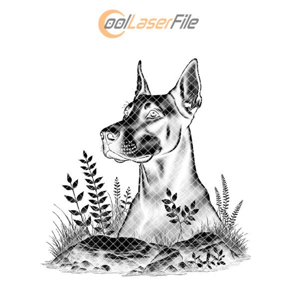 Dog With Perked Ears Slate Coaster Engraving File,
