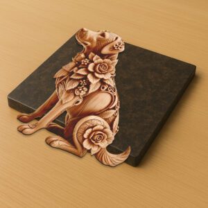 Floral Labrador 3D Illusion Laser Engraving File, Pet