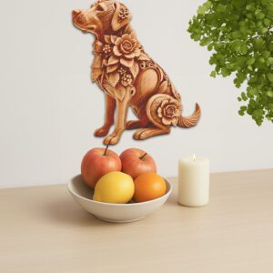 Floral Labrador 3D Illusion Laser Engraving File, Pet