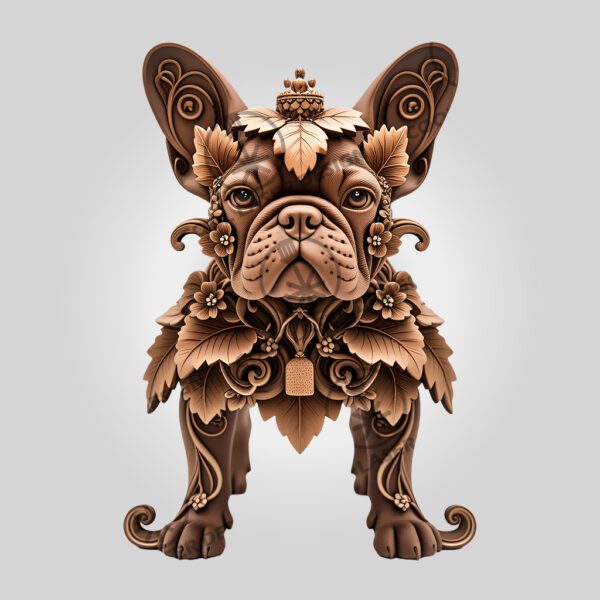 French Bulldog 3D Illusion Laser Engraving File, DIY