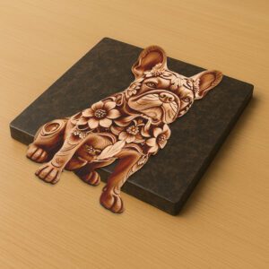 French Bulldog 3D Illusion Laser Engraving File, Unique