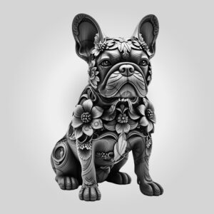French Bulldog 3D Illusion Laser Engraving File, Unique
