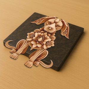 Golden Retriever 3D Illusion Laser Engraving File, Dog