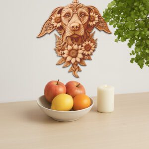 Golden Retriever 3D Illusion Laser Engraving File, Floral
