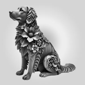 Golden Retriever 3D Illusion Laser Engraving File, Unique