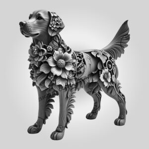 Golden Retriever 3D Laser Engraving File, Unique Pet