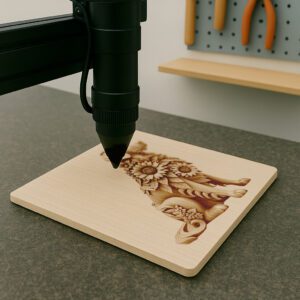 Golden Retriever 3D Laser Engraving Floral Art, Dog